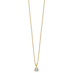 14k 1 carat Lab Grown Diamond VS/SI+ G+ Three Prong 18 inch Solitare Pendant Necklace