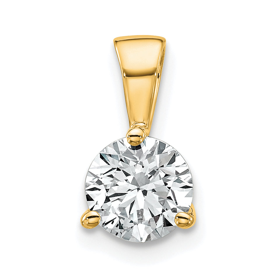 14k 1 carat Lab Grown Diamond VS/SI+ G+ Three Prong Solitare Pendant