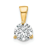 14k 1 carat Lab Grown Diamond VS/SI+ G+ Three Prong Solitare Pendant