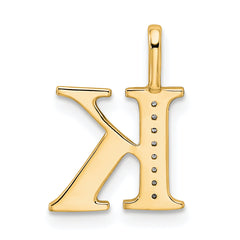 10K Diamond Letter K Initial Pendant