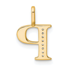 10K Diamond Letter P Initial Pendant