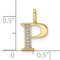 10K Diamond Letter P Initial Pendant