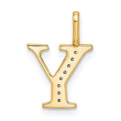 10K Diamond Letter Y Initial Pendant