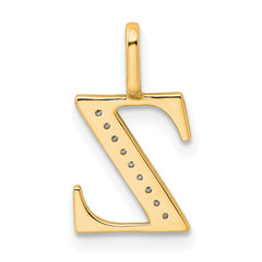 10K Diamond Letter Z Initial Pendant