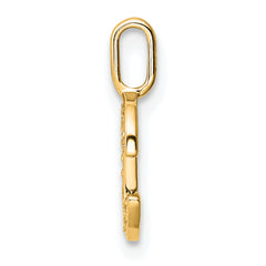 14K Yellow Gold Diamond Letter C Initial Pendant