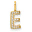 14K Gold Diamond Letter E Initial Pendant