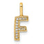 14K Gold Diamond Letter F Initial Pendant