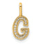 14K Gold Diamond Letter G Initial Pendant