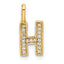 14K Gold Diamond Letter H Initial Pendant