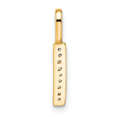 14K Yellow Gold Diamond Letter I Initial Pendant