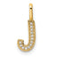 14K Gold Diamond Letter J Initial Pendant