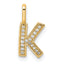 14K Gold Diamond Letter K Initial Pendant