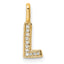 14K Gold Diamond Letter L Initial Pendant