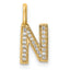 14K Gold Diamond Letter N Initial Pendant