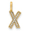 14K Gold Diamond Letter X Initial Pendant