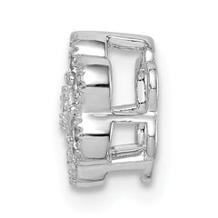 14k White Gold 1/4 carat Lab Grown Diamond VS/SI+ G+ Complete Floral Chain Slide Pendant