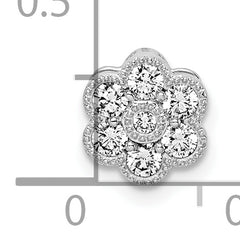 14k White Gold 1/4 carat Lab Grown Diamond VS/SI+ G+ Complete Floral Chain Slide Pendant