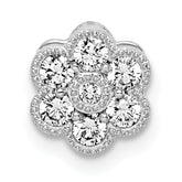 14k White Gold 1/4 carat Lab Grown Diamond VS/SI+ G+ Complete Floral Chain Slide Pendant