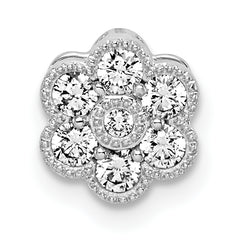 14k White Gold 1/4 carat Lab Grown Diamond VS/SI+ G+ Complete Floral Chain Slide Pendant
