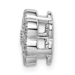 14k White Gold 1/2 carat Lab Grown Diamond VS/SI+ G+ Complete Floral Chain Slide Pendant