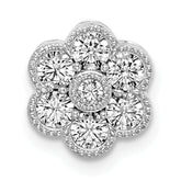 14k White Gold 1/2 carat Lab Grown Diamond VS/SI+ G+ Complete Floral Chain Slide Pendant