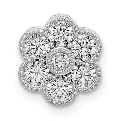 14k White Gold 1/2 carat Lab Grown Diamond VS/SI+ G+ Complete Floral Chain Slide Pendant