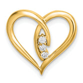 14k Diamond Polished Heart Chain Slide