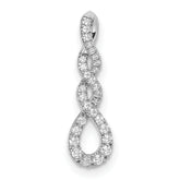 10k White Gold Diamond Twist Chain Slide
