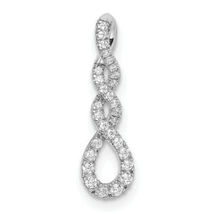 10k White Gold Diamond Twist Chain Slide