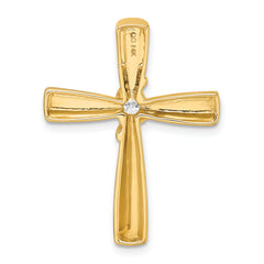 14k Polished Diamond Cross Chain Slide