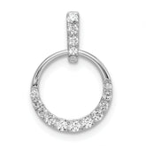 14k White Gold 1/4 carat Lab Grown Diamond VS/SI+ G+ Complete Circle Dangle Pendant