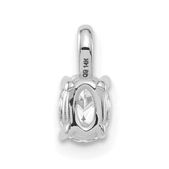 14k White Gold 1/3 carat Lab Grown Diamond VS/SI+ G+ Complete Oval Solitaire Pendant
