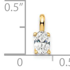 14k 1/3 carat Lab Grown Diamond VS/SI+ G+ Complete Oval Solitaire Pendant