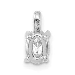 14k White Gold 1/2 carat Lab Grown Diamond VS/SI+ G+ Complete Oval Solitaire Pendant