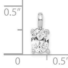 14k White Gold 1/2 carat Lab Grown Diamond VS/SI+ G+ Complete Oval Solitaire Pendant