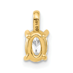 14k 1/2 carat Lab Grown Diamond VS/SI+ G+ Complete Oval Solitaire Pendant