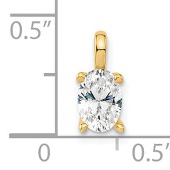 14k 1/2 carat Lab Grown Diamond VS/SI+ G+ Complete Oval Solitaire Pendant