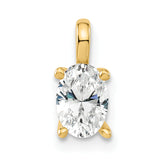14k 1/2 carat Lab Grown Diamond VS/SI+ G+ Complete Oval Solitaire Pendant
