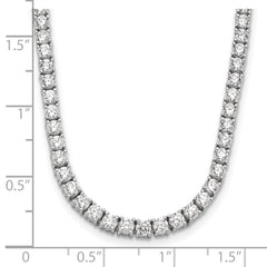 14k White Gold 10 carat Certified Lab Grown Diamond VS+ F+ Complete 16 inch Tennis Necklace