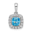 14k White Gold 1/4 carat Lab Grown Diamond VS/SI+ G+ December Birthstone Blue Topaz Halo Pendant