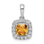 14k White Gold 1/4 carat Lab Grown Diamond VS/SI+ G+ November Birthstone Citrine Halo Pendant