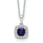 10k White Gold 1/4 carat Lab Grown Diamond VS/SI+ G+ and Created Sapphire Complete 18 inch Necklace
