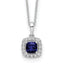 Lab-Grown Diamond & Created Sapphire Necklace in 10K White Gold (1/4 ct. tw.), 18 Inch - Sophia Jewelers
