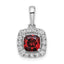 14k White Gold 1/4 carat Lab Grown Diamond VS/SI+ G+ January Birthstone Garnet Halo Pendant