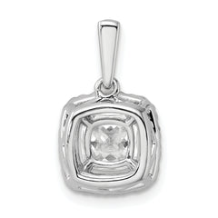 14k White Gold 1/4 carat Lab Grown Diamond VS/SI+ G+ April Birthstone White Sapphire Halo Pendant