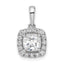 14k White Gold 1/4 carat Lab Grown Diamond VS/SI+ G+ April Birthstone White Sapphire Halo Pendant