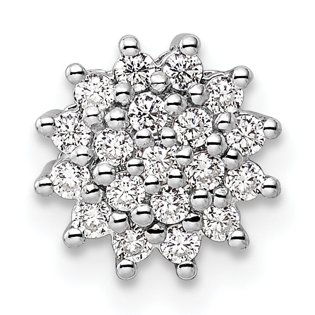 14k White Gold 1/4 carat Lab Grown Diamond VS/SI+ G+ Complete Chain Slide Pendant