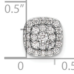 14k White Gold 3/8 carat Lab Grown Diamond VS/SI+ G+ Complete Chain Slide Pendant