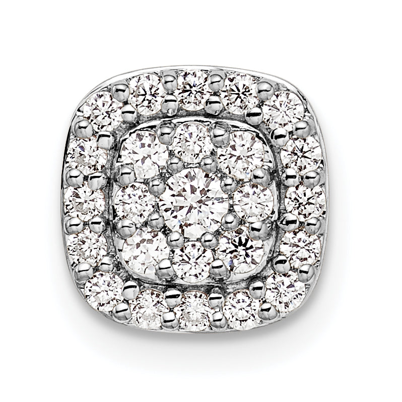 14k White Gold 3/8 carat Lab Grown Diamond VS/SI+ G+ Complete Chain Slide Pendant