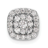 14k White Gold 3/8 carat Lab Grown Diamond VS/SI+ G+ Complete Chain Slide Pendant